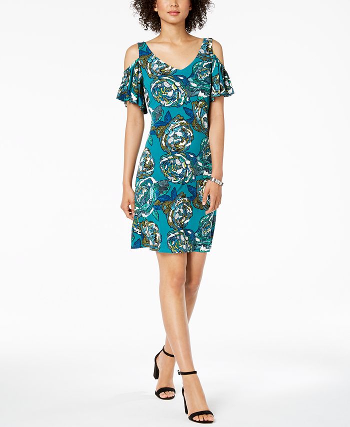 Msk cold shoulder dress sale