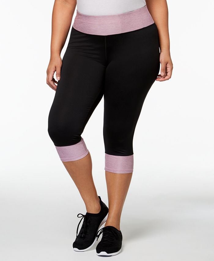 Ideology Plus Size Colorblocked Cropped Leggings, Created for Macy's ...