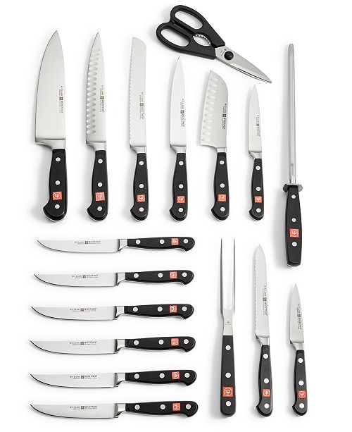 Wüsthof Classic 18Pc. Cutlery Set & Block & Reviews Cutlery & Knives Kitchen Macy's