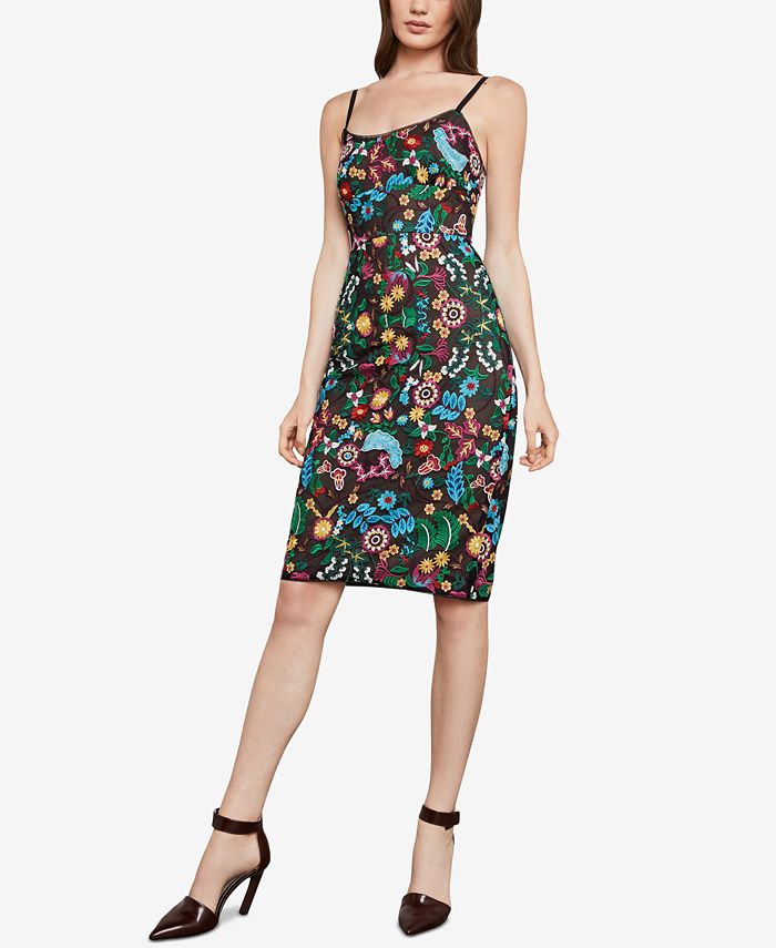 BCBGMAXAZRIA Floral Embroidered Bustier Dress - Macy's
