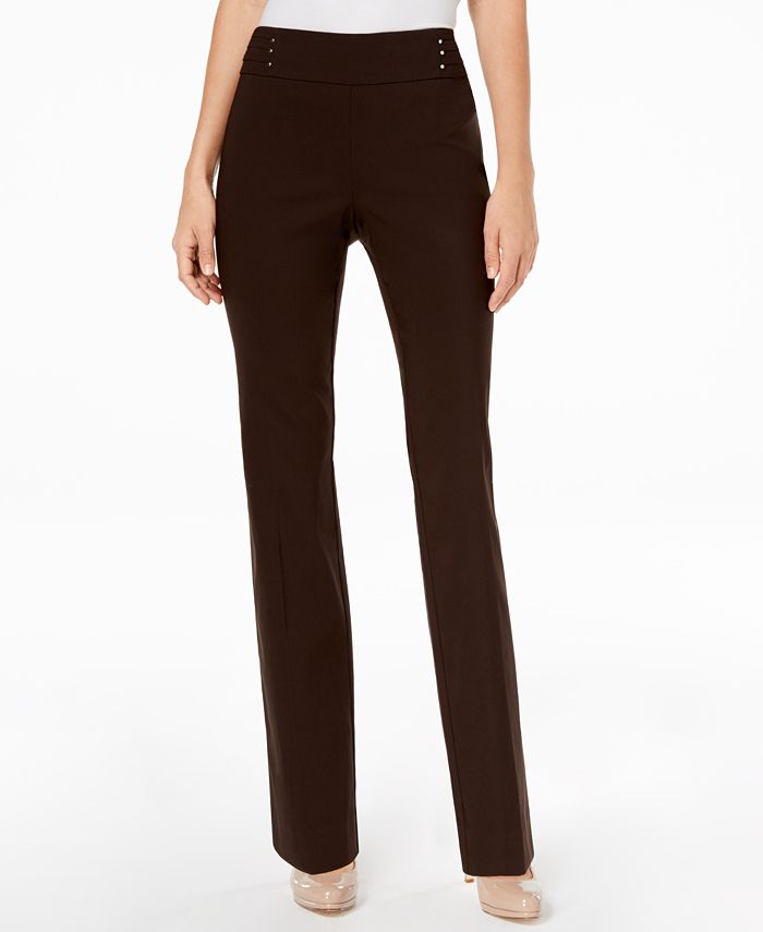 JM Collection Regular and Short Length Studded Pull-On Tummy Control Pants,  Created for Macy's - Macy's