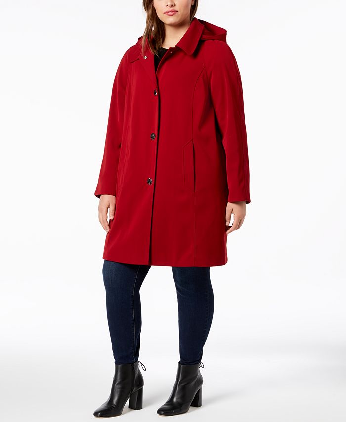 London Fog Plus Size Hooded Raincoat Macy's