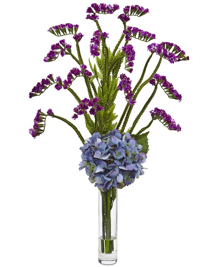 Nearly Natural Hydrangea and Statice Bud Artificial Arrangement in