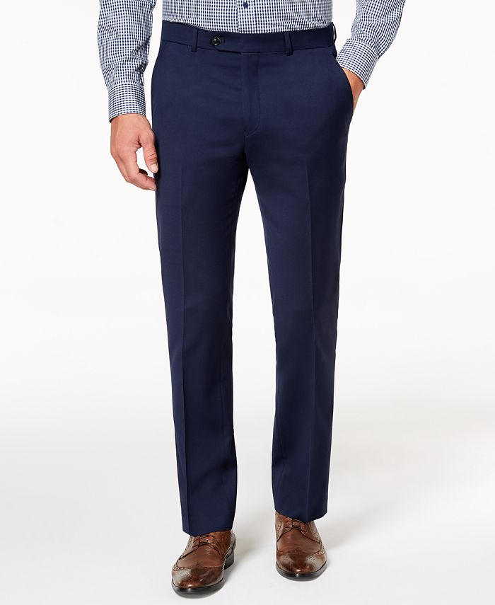 Tommy Hilfiger Men's Modern-Fit TH Flex Stretch Navy Twill Suit Pants ...