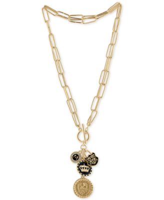 RACHEL Rachel Roy - Gold-Tone Regal Multi-Charm Adjustable Pendant Necklace