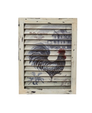 Nearly Natural Rooster Window Shutter Wall Decor In Natural