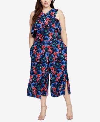 RACHEL Rachel Roy - Plus Size Floral-Lace Jumpsuit