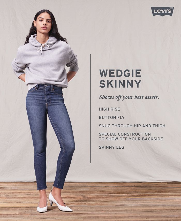 Levis Womens Ripped Skinny Wedgie Jeans And Reviews Women Macys 