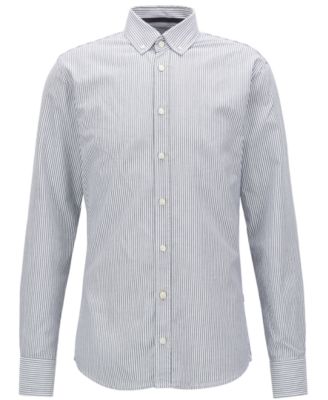 Hugo Boss - Men's Slim-Fit Striped Cotton Shirt