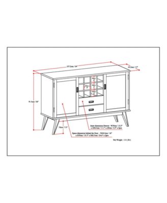 Kentler Mid Century Sideboard Buffet and Wine Rack