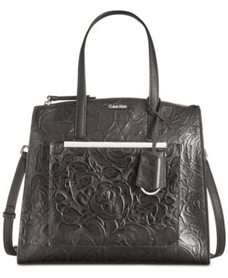 calvin klein floral satchel