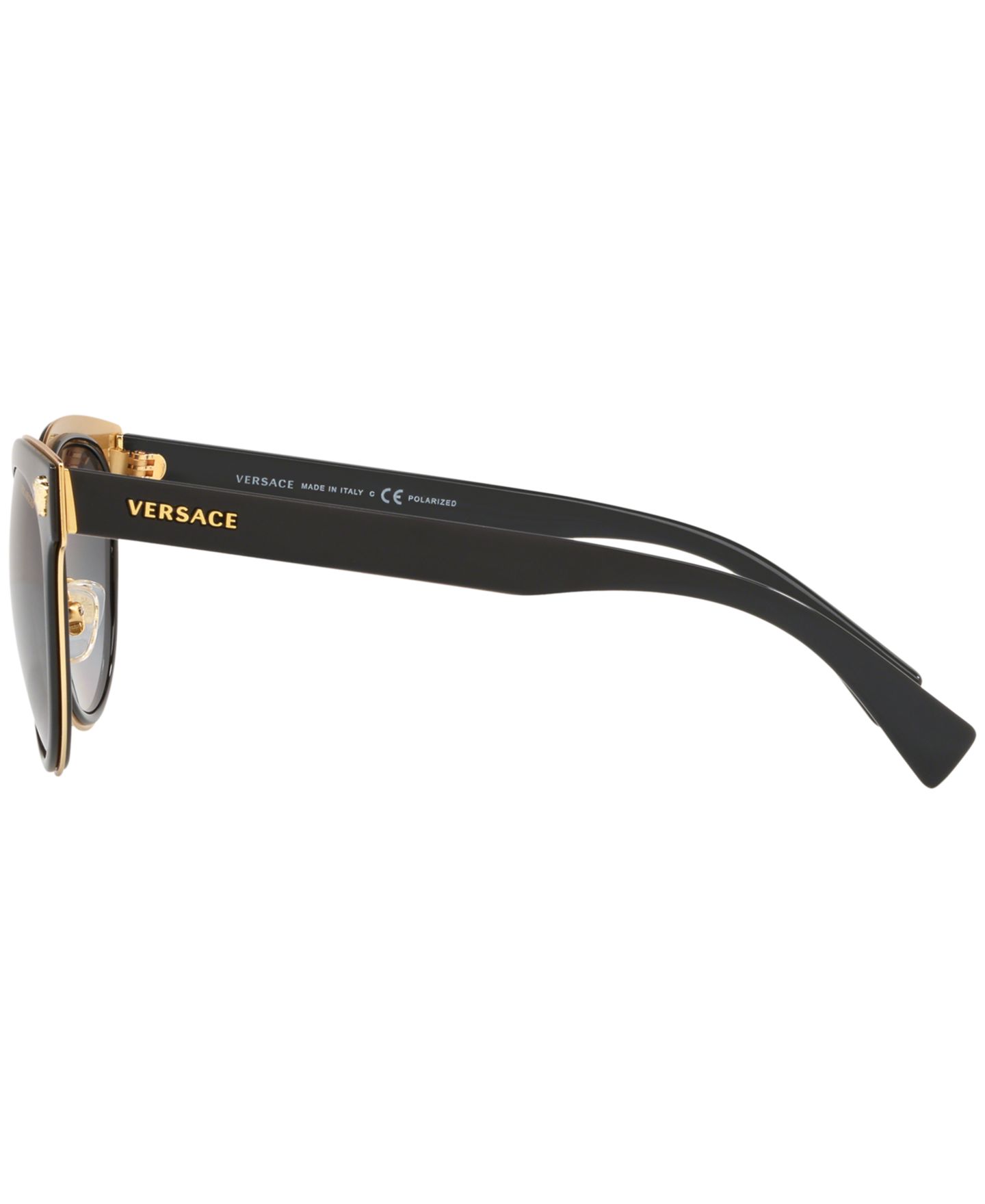 Женские солнцезащитные очки Versace Polarized Sunglasses, VE2198, цвет: Чёрный / Серый градиентный — фото 6