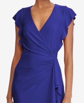 Lauren Ralph Lauren Flutter-Sleeve Gown - Macy's