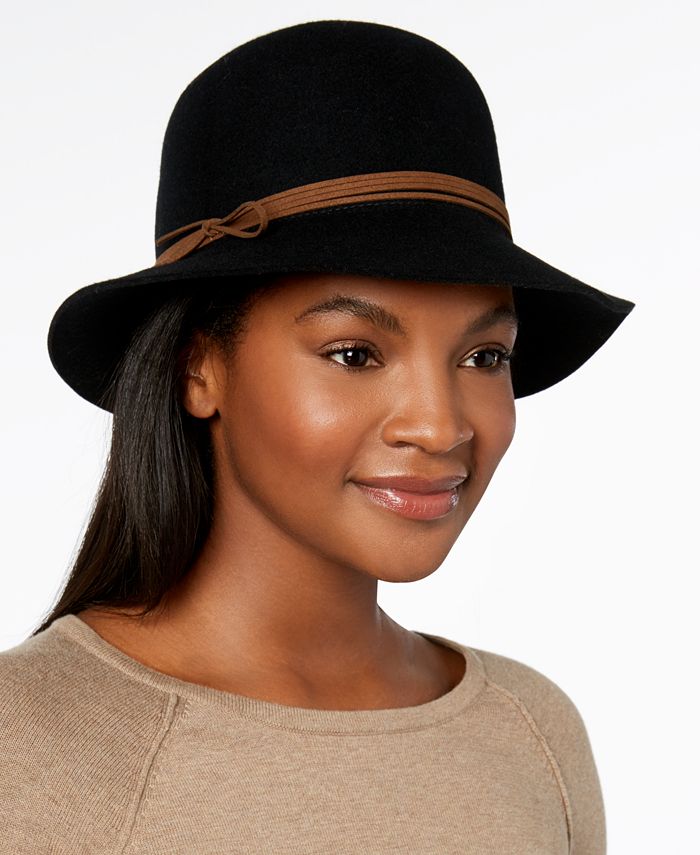 Nne West Flower Applqué Wool Felt Cloche Hat | Cloche Hat, Black Wool
