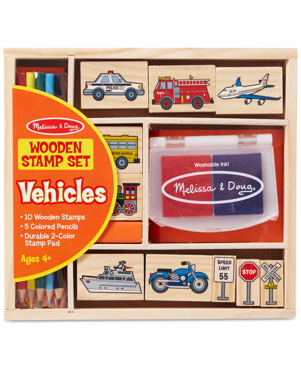 Melissa & Doug Kids Toys, Kids Car Blocks Stamp Set In Multi
