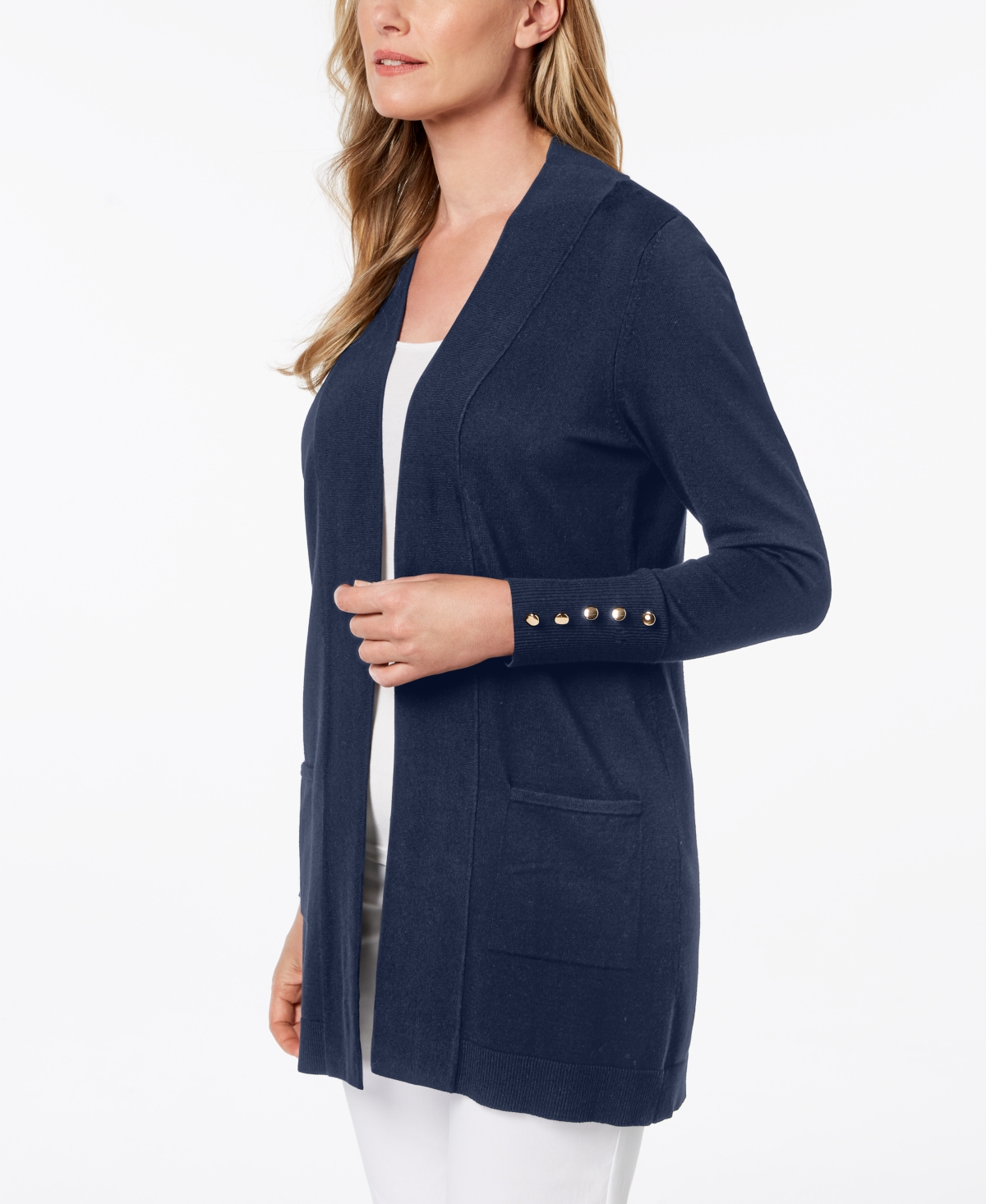 Jm collection open front cardigan 2025
