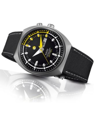 Rado  Men's Swiss Automatic Tradtition Captain Cook MKIII Black Fabric Strap Watch 46.8mm, Created for Macy's 