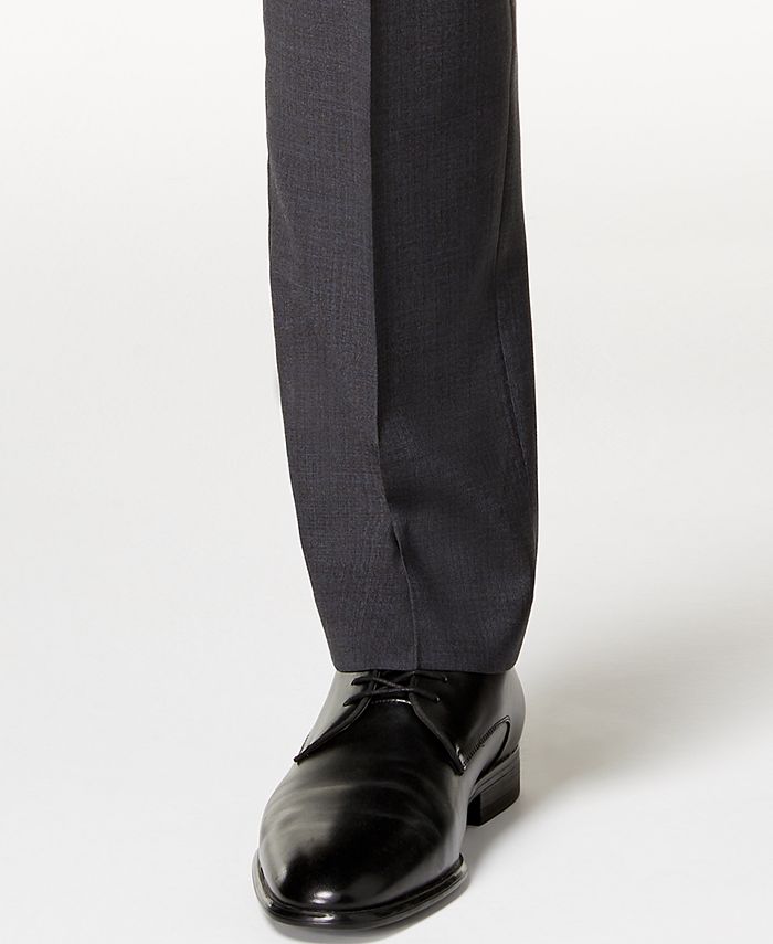 Calvin Klein Men's Slim-Fit Gray/Blue Plaid Suit Pants - Macy's