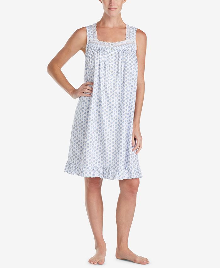 Eileen West Cotton Printed Short Nightgown - Macy's