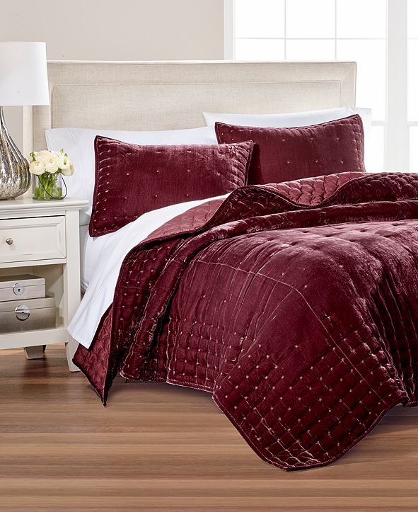 Martha Stewart Collection CLOSEOUT! Tufted Velvet Twin Quilt, Created