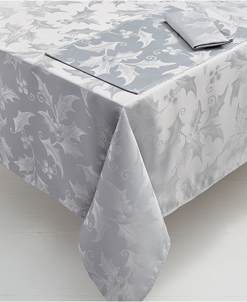 Elrene Closeout Metallic Holly 60 X 144 Tablecloth Reviews Table Linens Dining Macy S