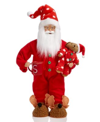 Holiday Lane - Pajama Santa with Bear & Mug