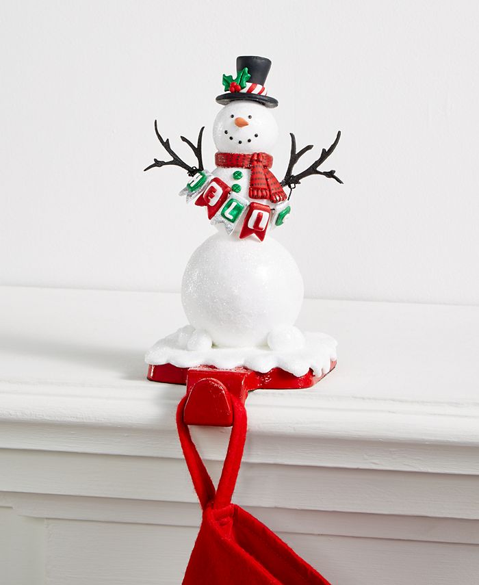 Holiday Lane Hello Snowman Stocking Holder, Created for Macy's Macy's