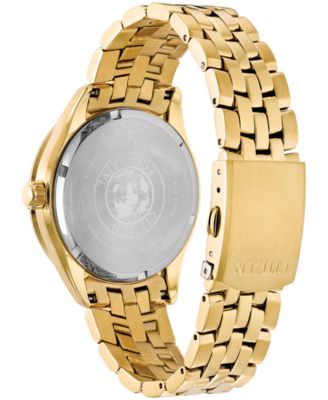 Men's Eco-Drive Corso Diamond-Accent Gold-Tone Stainless Steel Bracelet Watch 41mm