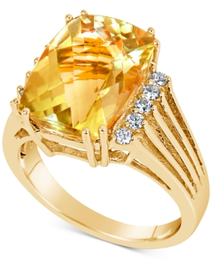 image of Citrine (7 ct. t.w.) & Diamond (1/5 ct. t.w.) Ring in 14k Gold