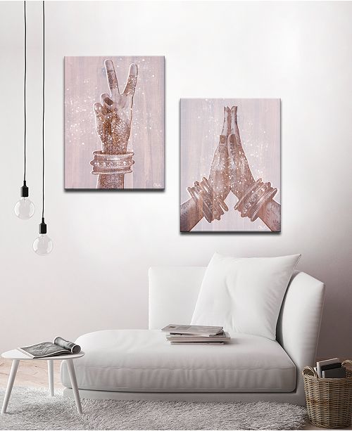 Ready2hangart Peace And Namaste Inspirational 2 Pc Canvas Wall