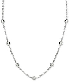 Beaded Station Chain Necklace in 18k Gold-Plated Silver, or 18k Rose Gold-Plated Silver or Sterling Silver 18" + 2" extender, Created for Macy's