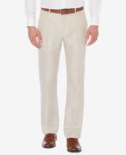 Perry Ellis Men's Regular-Fit Linen Drawstring Pants - Macy's