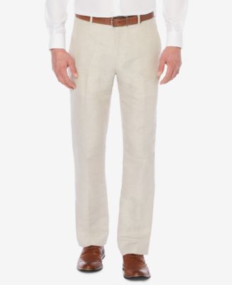 Perry Ellis Men's Classic-Fit Linen Blend Herringbone Pants - Macy's