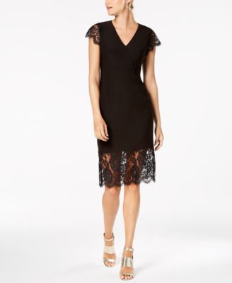 Nanette Lepore - V-Neck Lace Midi Dress
