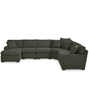FURNITURE RADLEY FABRIC 6-PIECE CHAISE SECTIONAL WITH WEDGE, CREATED FOR MACY'S