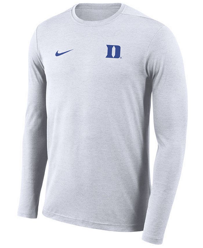 Nike Men's Duke Blue Devils Long Sleeve Dri-Fit Coaches T-Shirt - Macy's