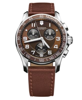 Victorinox Swiss Army - Watch, Men's Chronograph Brown Leather Strap 241498