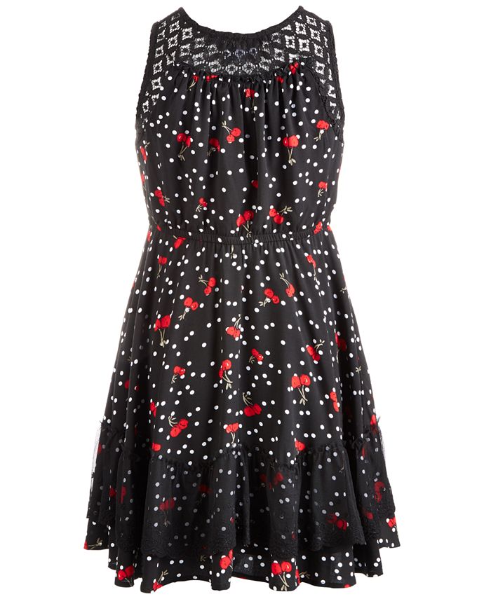 Epic Threads Big Girls Printed Lace-Trim Dress, Created for Macy's - Macy's