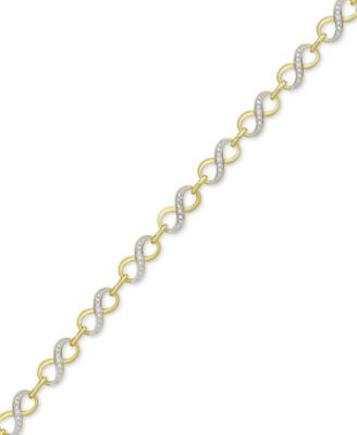 Macy's Diamond Accent Infinity Link Bracelet in 18k Gold over Silver ...