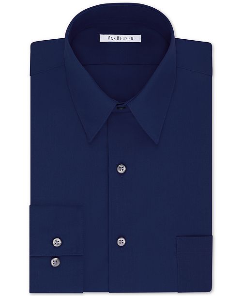 alfani Van Heusen Men's Bigger Fit Wrinkle Free Poplin Solid Dress Shirt Men's Fashion & Accessories