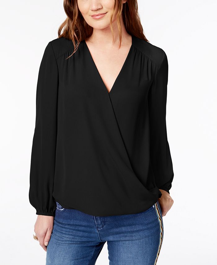 I.N.C. International Concepts Women's Surplice Top, Created for Macy's ...