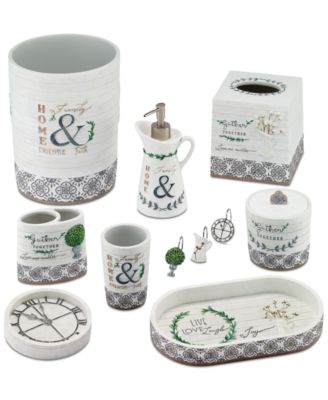 Modern Farmhouse Rustic Style Resin Bath Accessories