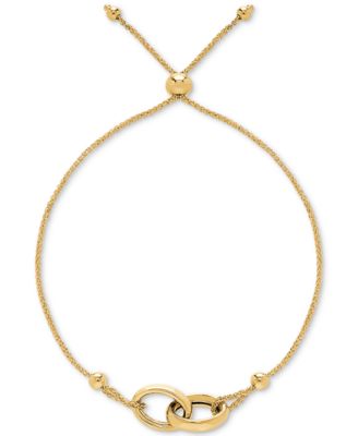 Macy's - Interlocking Ring Bolo Bracelet in 14k Gold