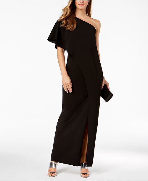 Adrianna Papell Draped One Shoulder Dress Reviews Dresses