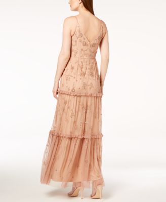 Robe Adrianna Papell Noire Et Blanche à Perles - Taille 8 (US) - Longueur Genou - Portée Une Fois, Très Bon état