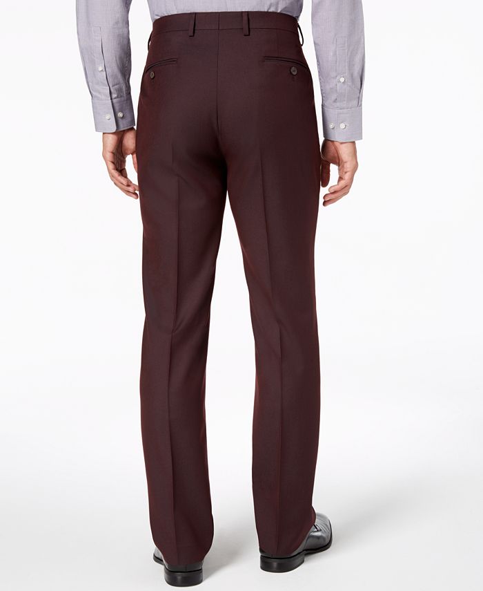 Van Heusen Flex Men's Slim-Fit Stretch Burgundy Solid Suit - Macy's
