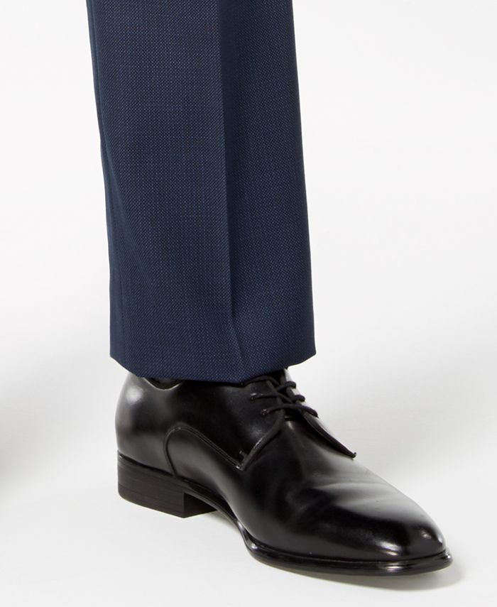 Calvin Klein Men's XFit SlimFit Stretch Blue/Charcoal Birdseye Suit