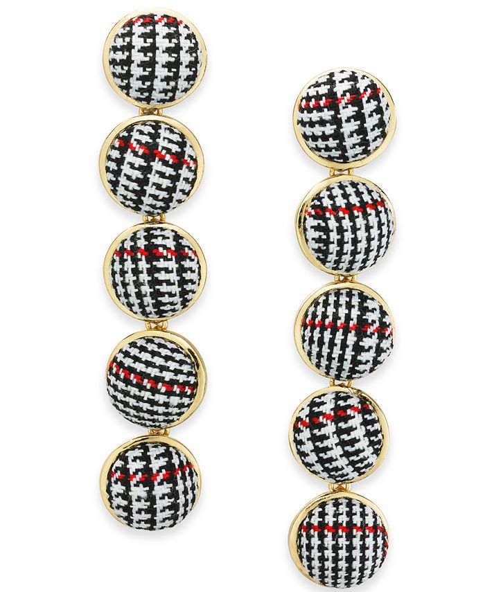 INC International Concepts I.N.C. GoldTone Fabric Ball Linear Drop