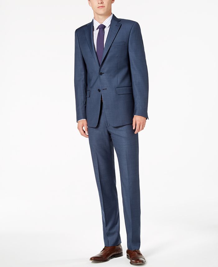 Calvin Klein Men's Slim-Fit Stretch Blue Neat Suit Separates & Reviews -  Suits & Tuxedos - Men - Macy's