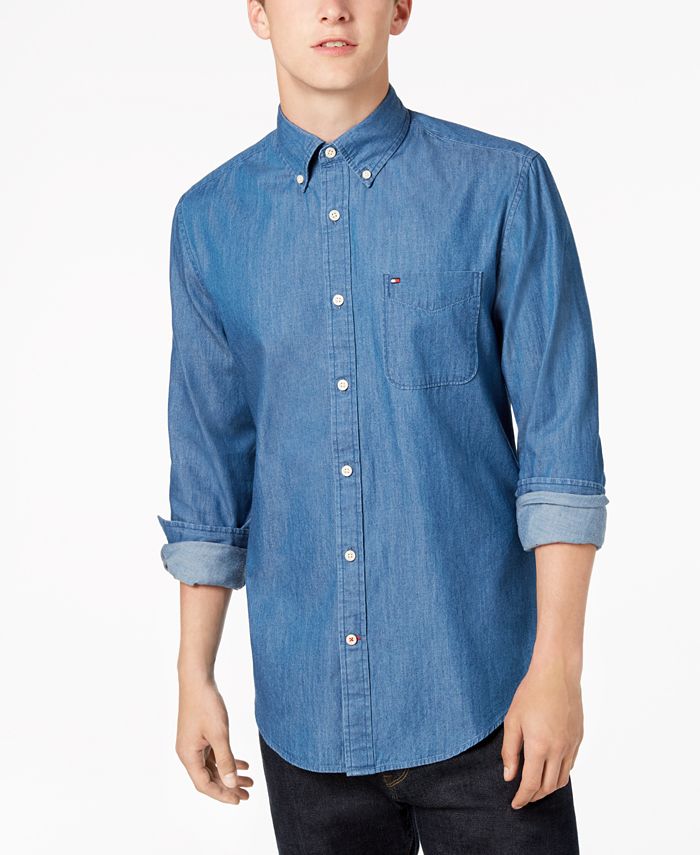 Tommy Hilfiger Men's Danny Twill Classic Fit Shirt, Created for Macy's ...